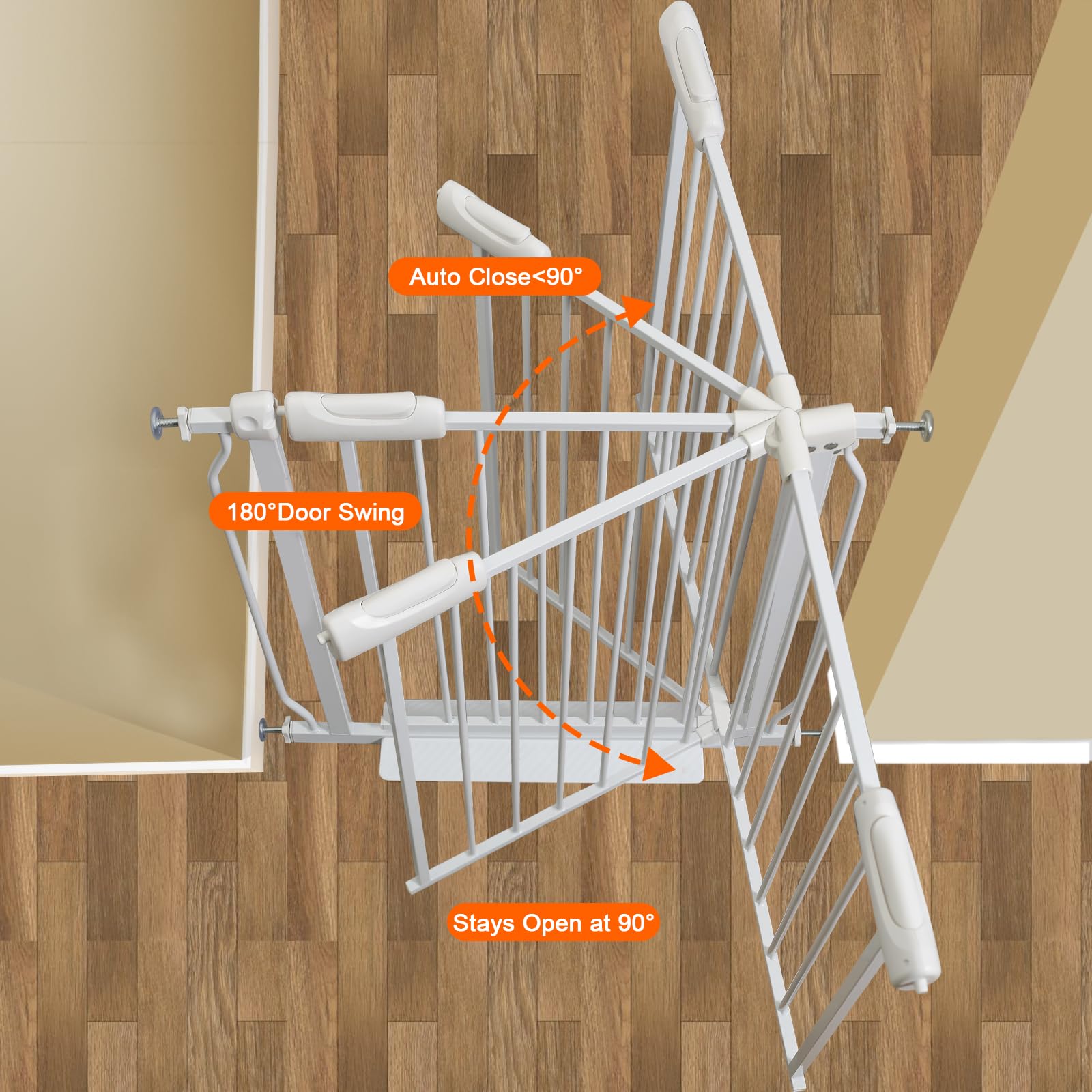 **Extra Wide & Tall Baby & Dog Gate - 67-71.5 Inch White Metal Safety Gate for Stairs & Doorways - Pressure Mount Child & Pet Barrier - Perfect for Homes with Toddlers & Large Dogs**