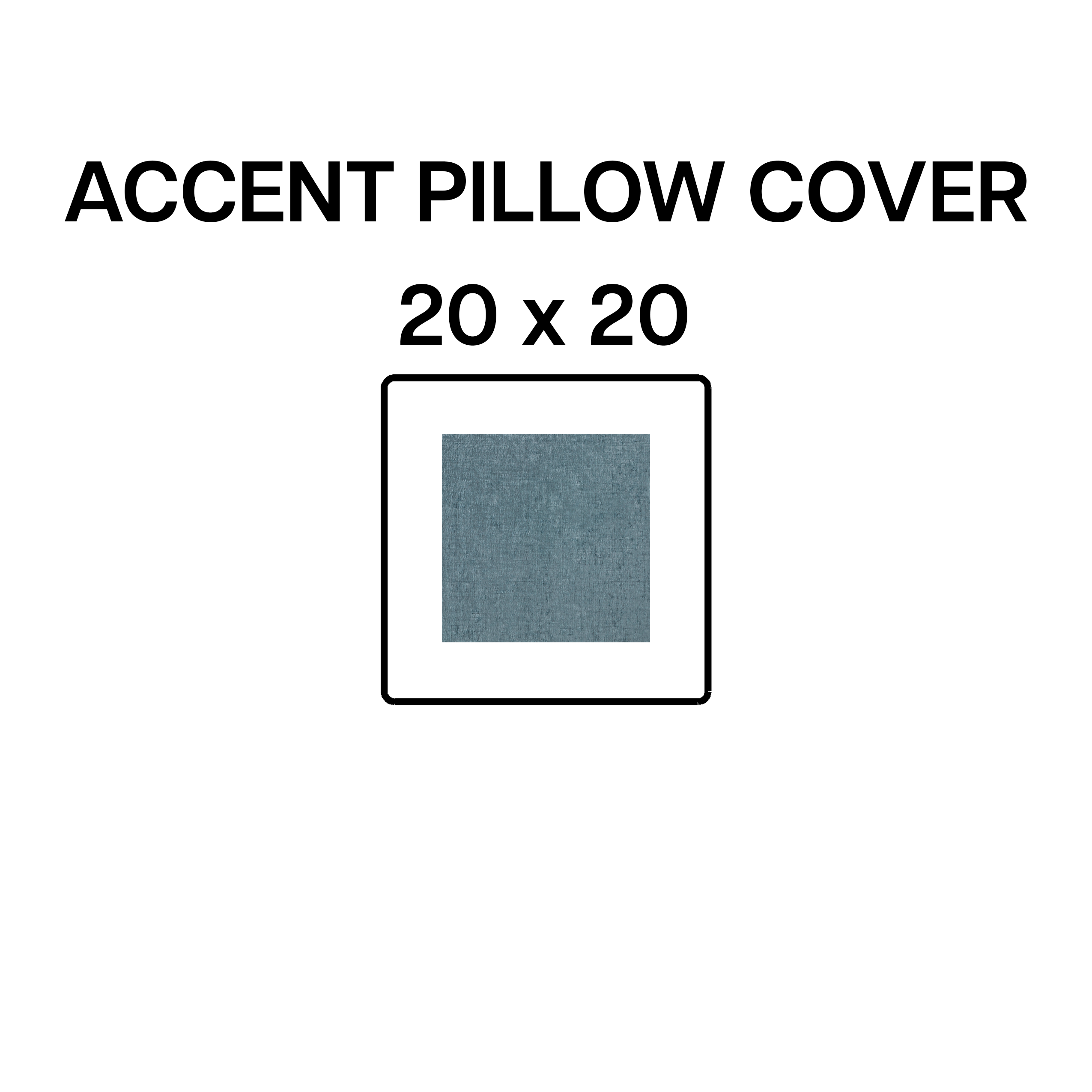 20x20 Steel Blue Accent Pillow Cover BP 642 36 - Decorative Throw Pillow Case for Sofa, Bed & Home Decor