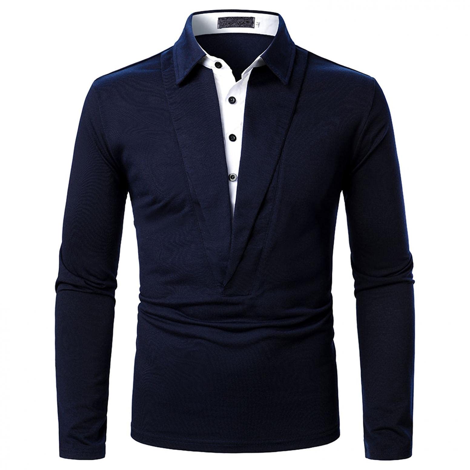 Men's Slim Fit Oxford Dress Shirt - Classic Notch Lapel Long Sleeve Poplin Work Shirt & V-Neck Sweatshirt Set | Business Casual, Office Wear & Formal Occasions