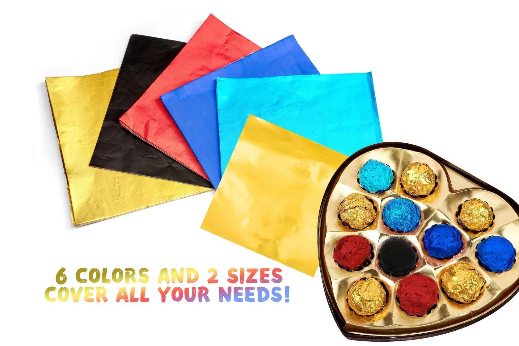 100pcs Navy Blue Foil Candy Bar Wrappers - 7.8x7.8 Inch Square Chocolate Bar Wrappers, Aluminum Foil Individual Packaging Sheets for Father's Day, 4th of July, Baby Shower & Birthday Party Decorations - Perfect for DIY Gifts, Wedding Favors and Holiday Treat Packaging