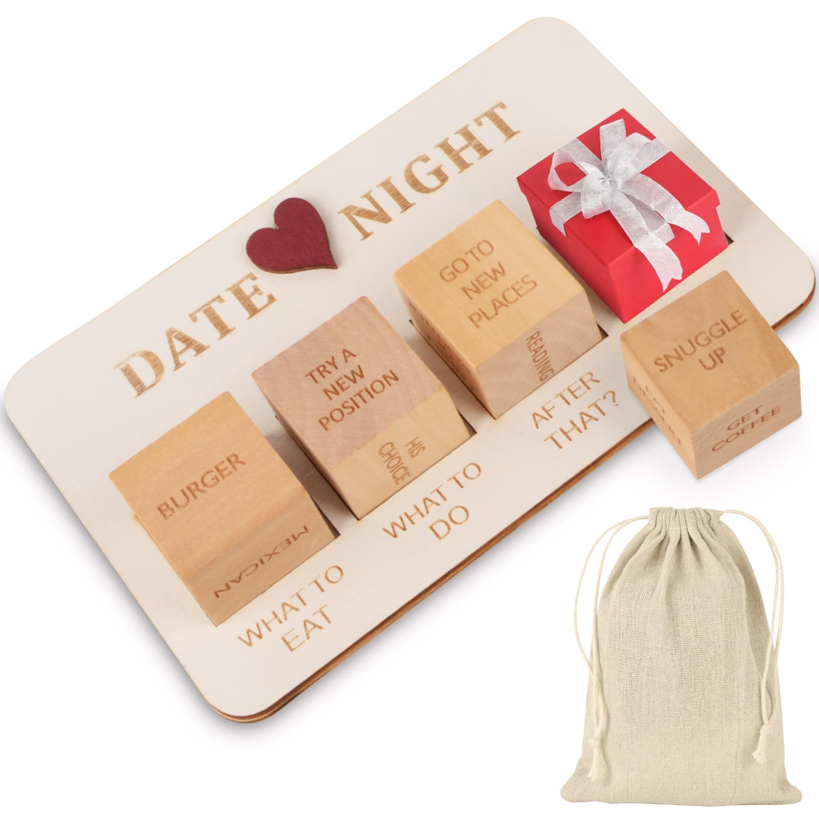 Date Night Dice - Fun Wooden Decision Game for Couples | Valentine's & Anniversary Gift