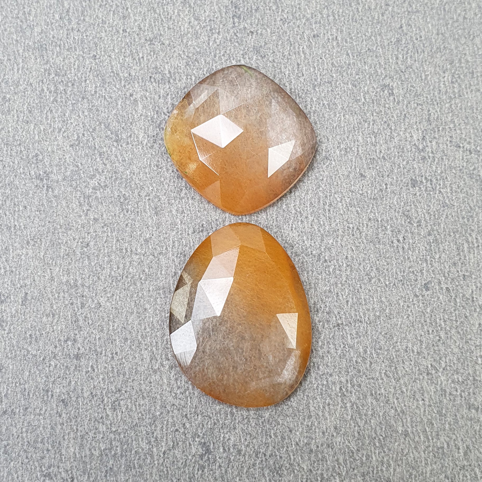 Natural Brown Rutile Quartz Gemstone - 20.60cts Untreated Rose Cut Cushion (22x17mm) | Healing Crystal Jewelry Making, Meditation & Energy Work | With Video