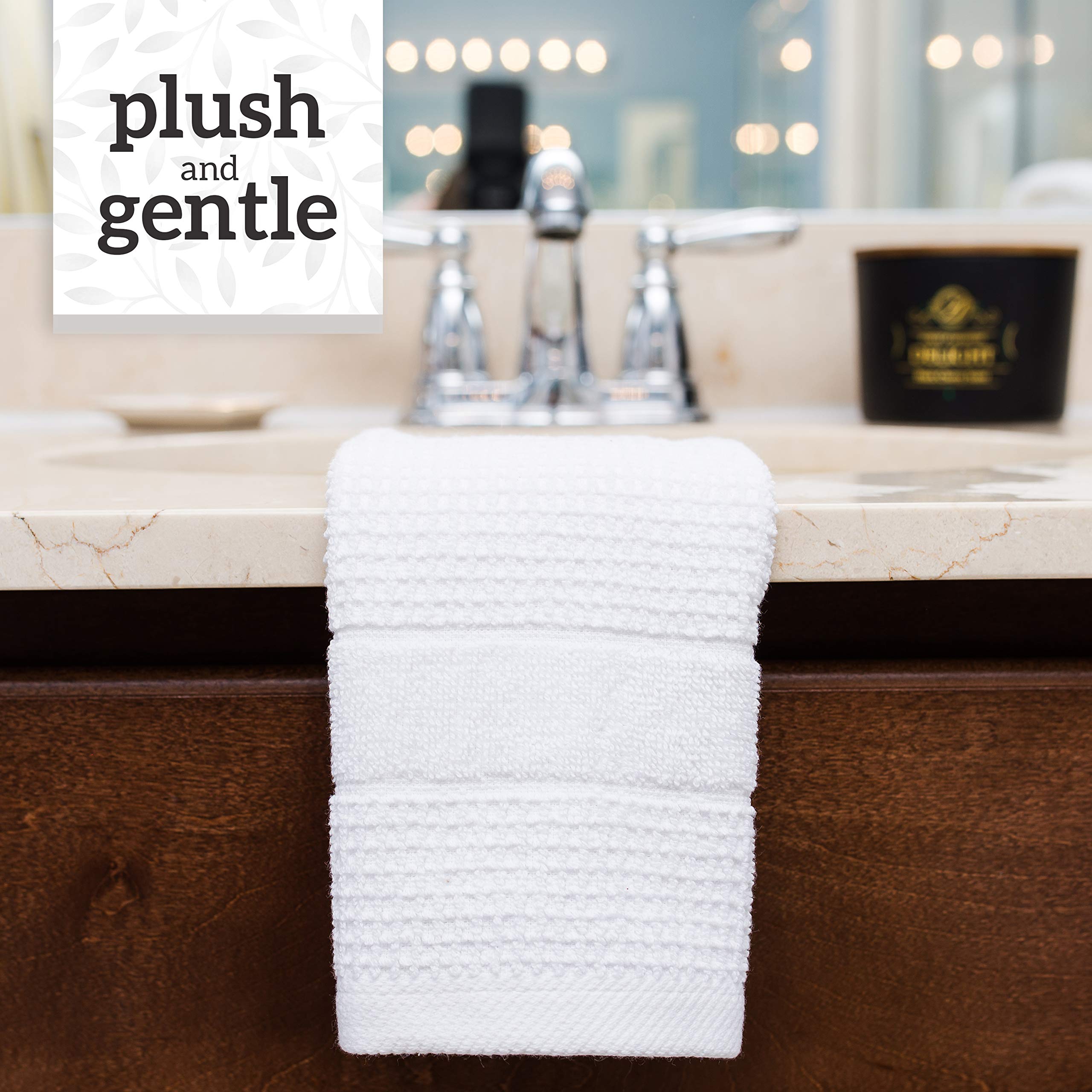 Premium 12x12 Inch Waffle Weave Washcloths 6-Pack - Ultra Soft, Highly Absorbent & Durable Luxury Bath Towels (Blue) | Perfect for Spa, Gym, Baby Care & Guest Bathrooms