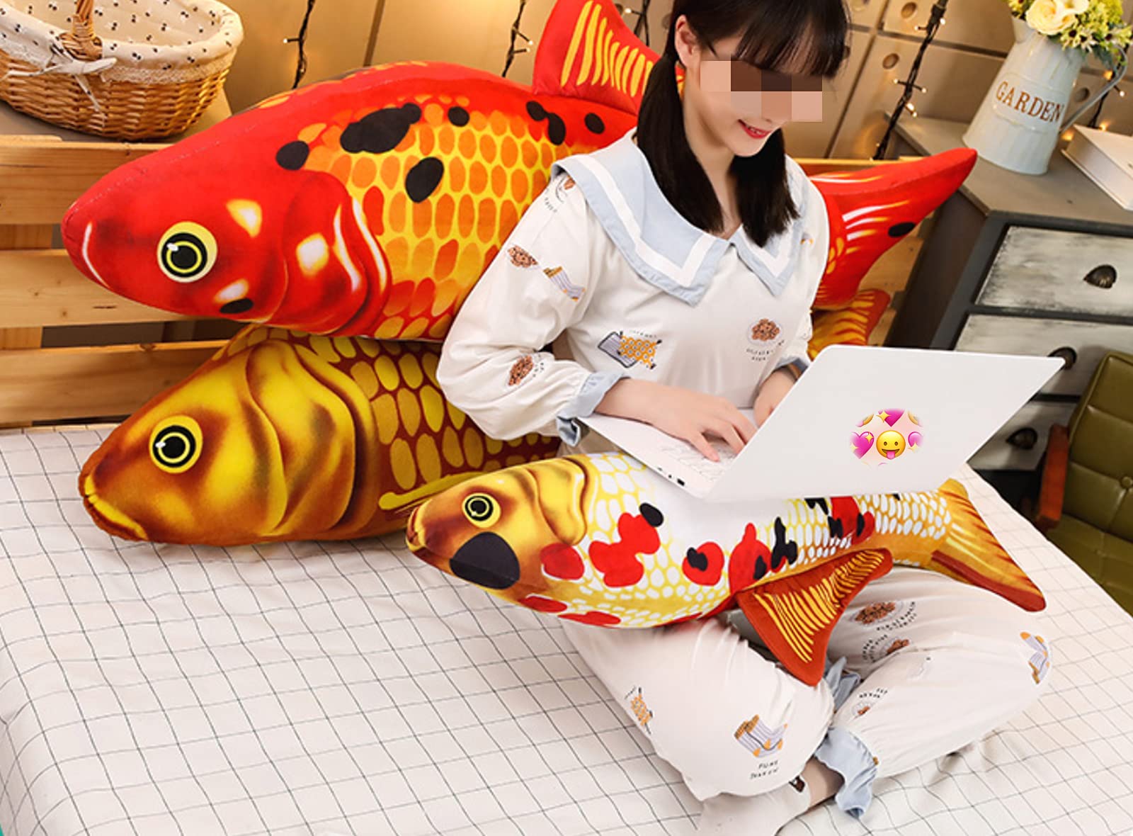 Realistic Fish Plush Pillow - 31.5 Inch Stuffed Animal Toy for Home Decor, Kids Room, Sofa Cushion & Unique Gift Idea - Perfect for Nursery, Living Room & Birthday Presents (80cm)