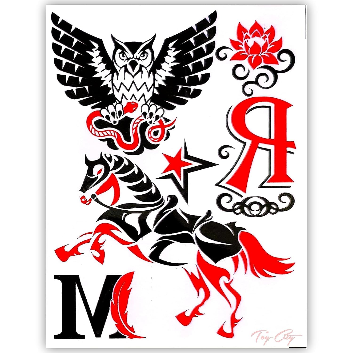 Waterproof Temporary Tattoo Stickers - Long Lasting Fake Body Art for Adults & Kids - Perfect for Parties, Halloween, Cosplay & Festivals