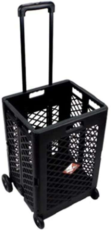 JINPENGRAN Foldable Shopping Cart with Wheels - Heavy Duty Grocery Utility Trolley for Supermarket, Picnic, Home Storage & Outdoor Use - Portable Shopping Cart for Women & Men (Ideal for Groceries, Laundry, Beach Trips & Farmers Market)