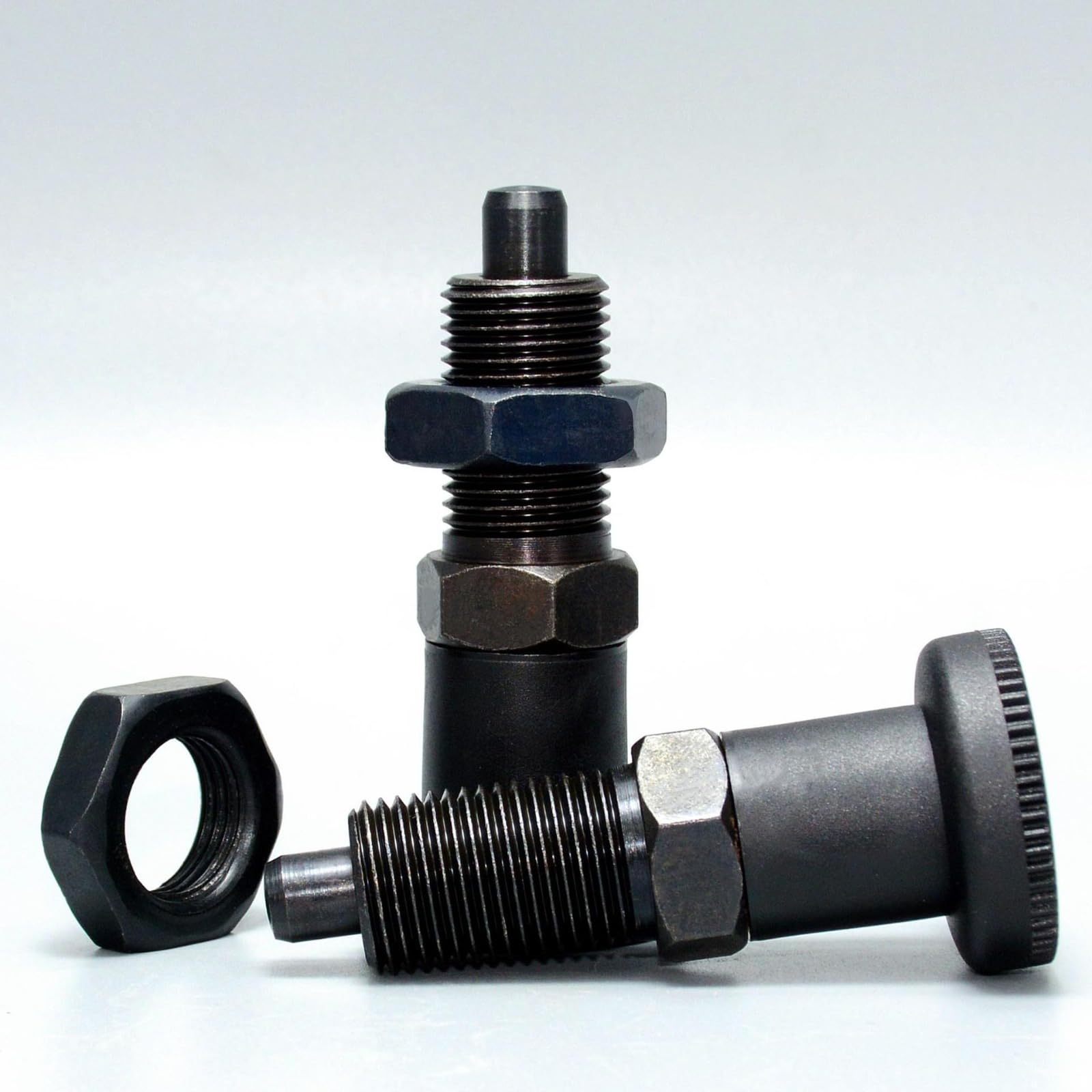 2PCS Spring Loaded Plunger Pull Knob - Retractable Ball Plunger with Short Spring, Non-Locking Indexing Pin for DIY, Woodworking, and Machinery Applications - Perfect for Jigs, Fixtures, and Tool Adjustments
