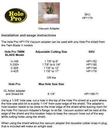 Shield Vacuum Adapter - Universal HEPA Vacuum Dust Control Adapter for HOLE PRO Shields | Perfect for Construction, Renovation, and DIY Projects with Complete Dust Containment