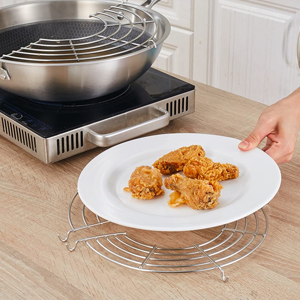 DOITOOL Stainless Steel Wok & Grill Pan - Multipurpose Kitchen Utensil Set with Steamer Rack & Oil Drip Tray - Perfect for Stir-Frying, Grilling, Steaming & Deep Frying - Ideal for Asian Cooking, BBQ Parties & Healthy Meal Prep