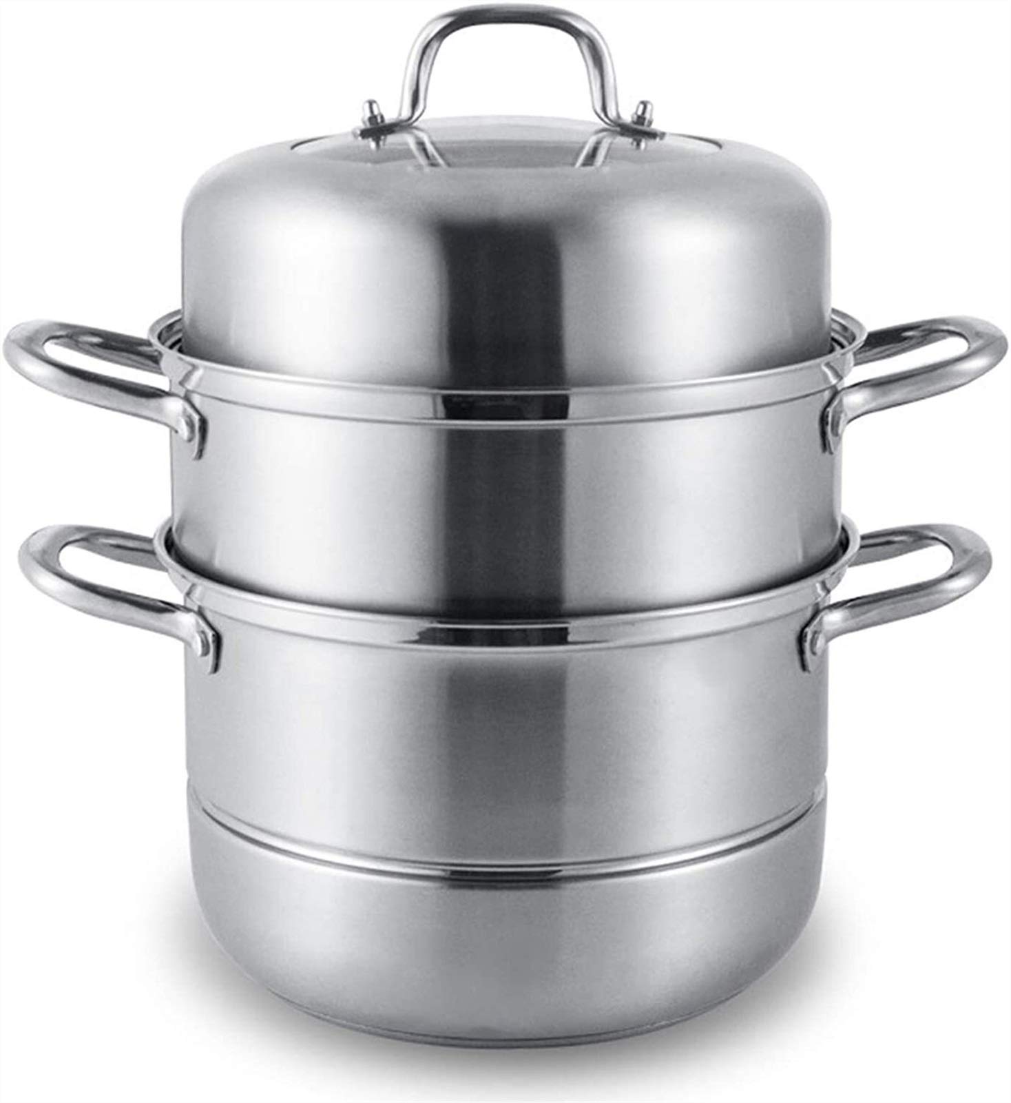 Premium MIAOMSI 28cm Stainless Steel Steamer Pot with Glass Lid - Induction Cooktop Compatible, Multi-Layer Food Steamer for Healthy Cooking - Perfect for Dumplings, Vegetables & Seafood in Your Kitchen