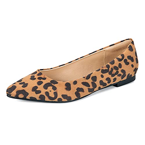 Mysoft Women's Pointed Toe Ballet Flats - Slip On Dress Shoes with Comfort Heel Support - Perfect for Office, Wedding & Casual Wear