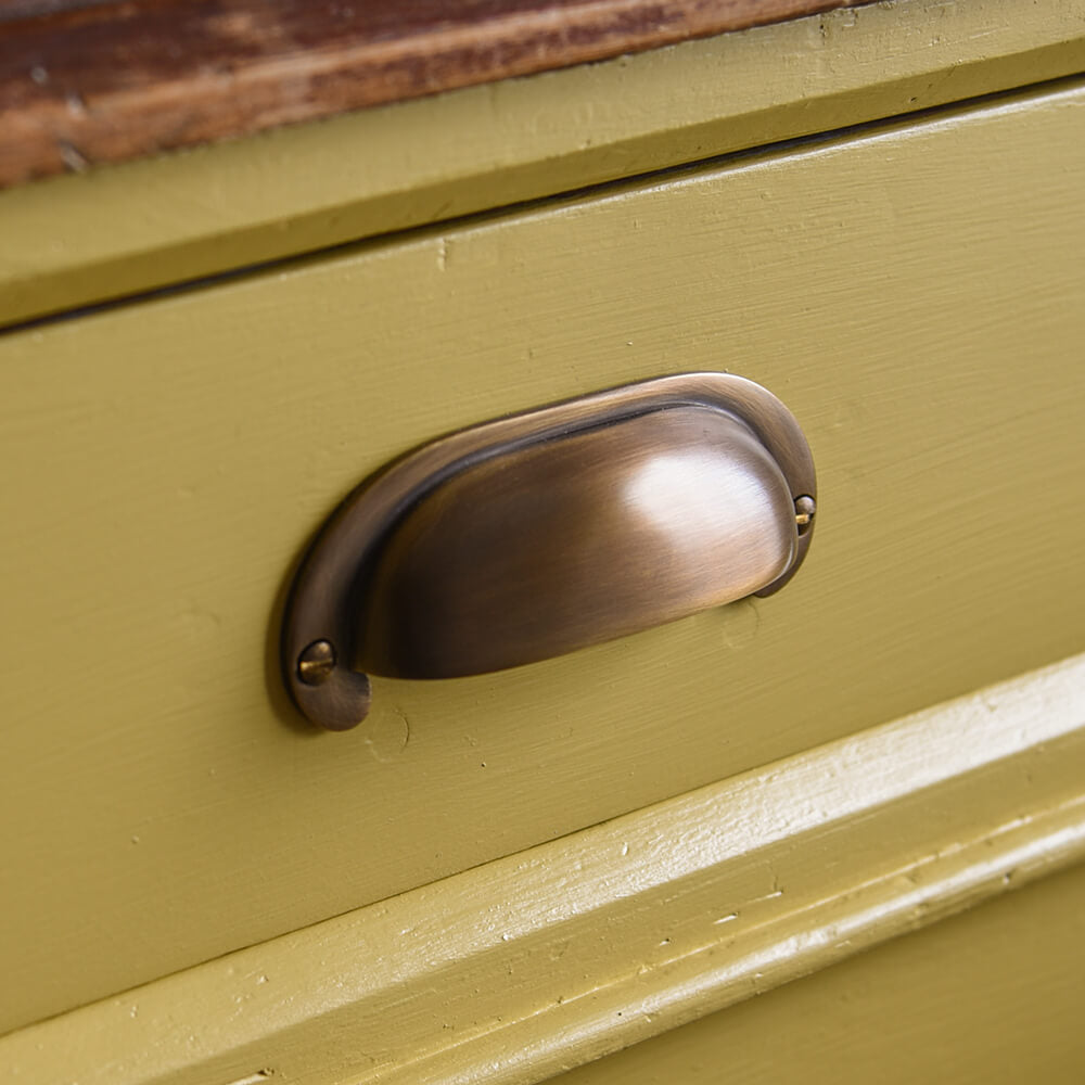 Antique Brass Curved Hooded Drawer Pull - Elegant Vintage Cabinet Handle for Kitchen, Bathroom & Furniture (Set of 10) - Perfect for Home Renovation & DIY Projects