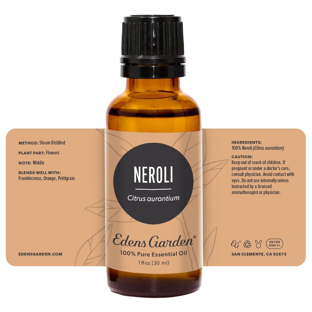 Edens Garden 100% Pure Neroli Essential Oil - Premium Grade, Undiluted, Natural Aromatherapy Oil for Diffusers, Skin Care & Facial Use | Kid-Safe Therapeutic Essential Oil (30ml/1 fl oz) | Perfect for Relaxation, Stress Relief & Home Spa Treatments