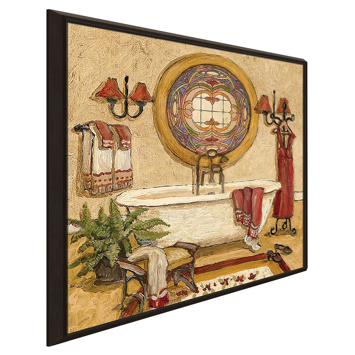 Art Deco Bath I Print on Floating Canvas - Vintage Wall Decor for Bathroom, Living Room & Bedroom
