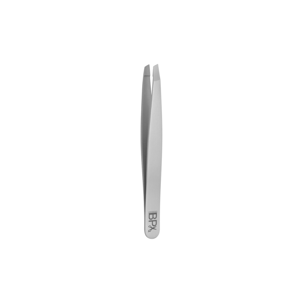 BPX Professional Stainless Steel Tweezer - 3.75 Inch Silver Precision Tweezers (1-Pack) - Perfect for Eyebrow Grooming, Splinter Removal & Crafting Projects