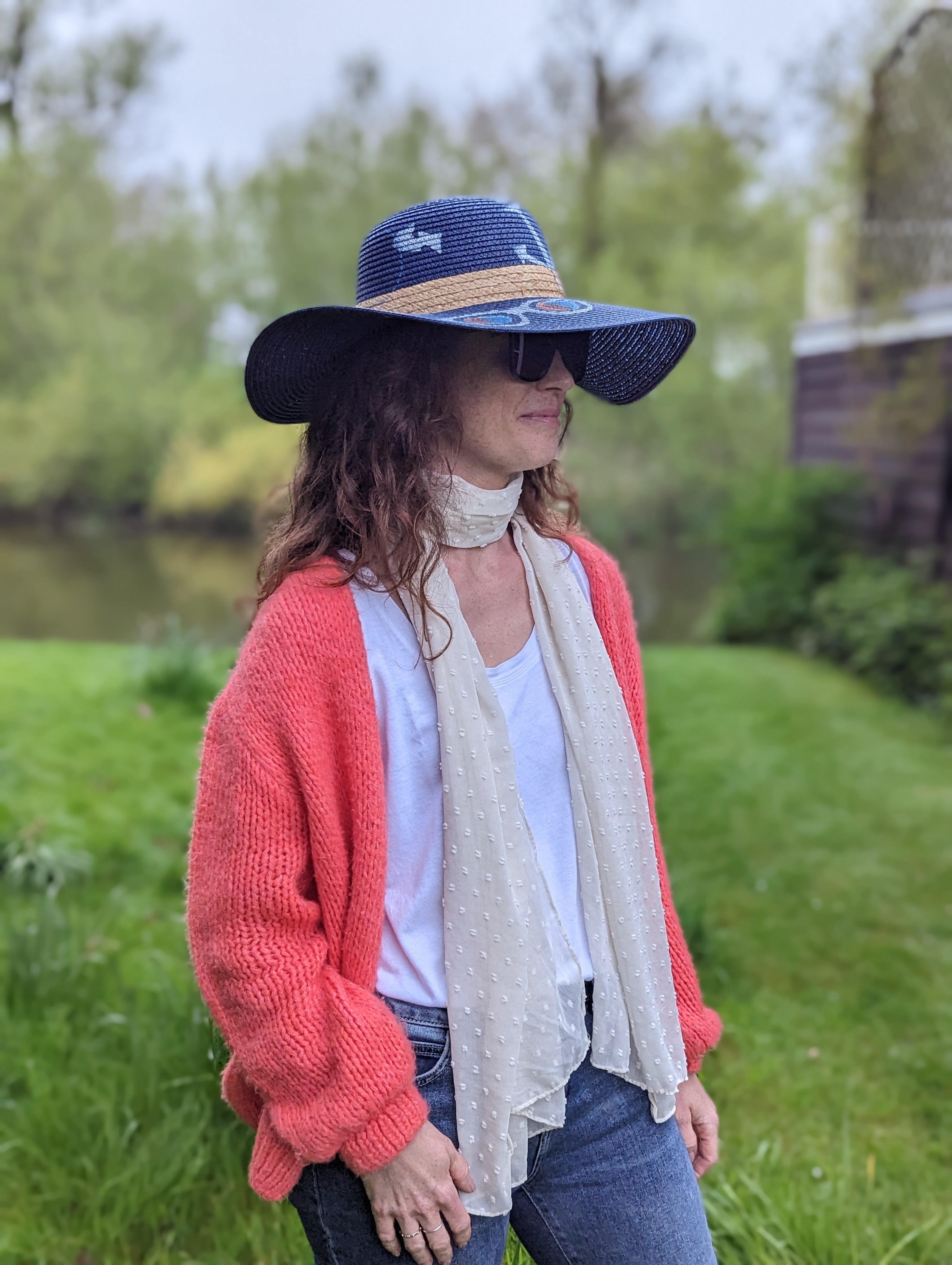Seaside Printed Wide Brim Foldable Women's Sun Hat - 57cm UV Protection Beach Hat for Women, Summer Outdoor Travel & Vacation Accessories