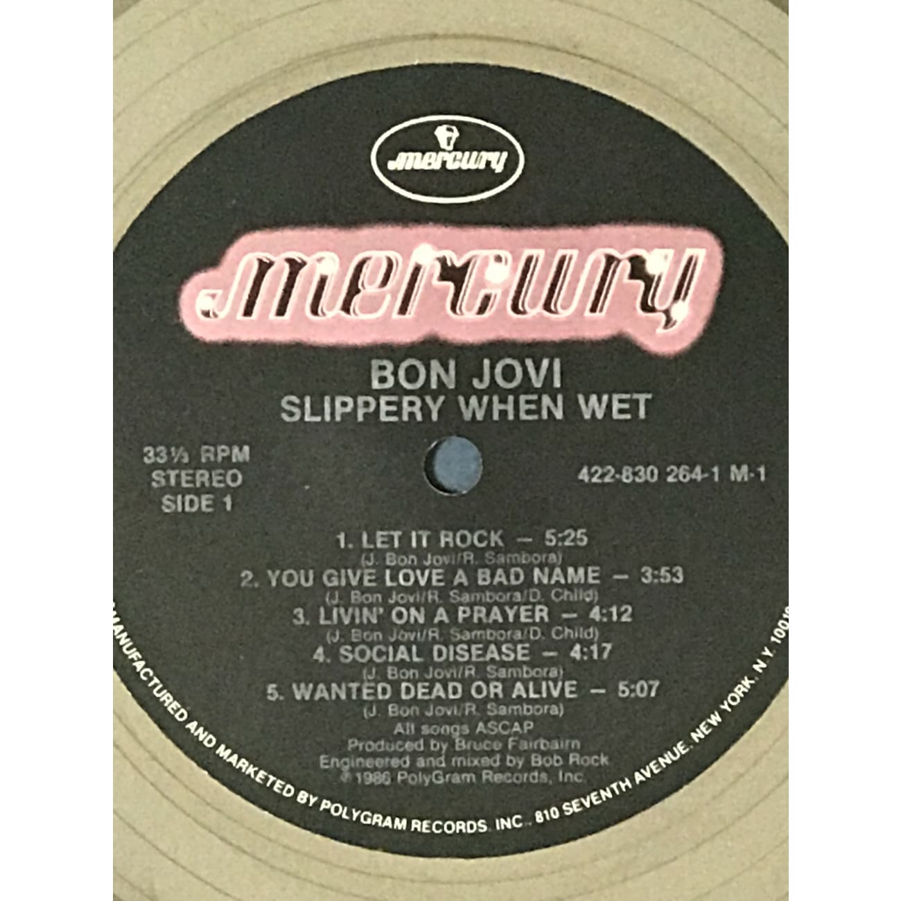 Bon Jovi Slippery When Wet 13x Multi Platinum Album Award - Perfect for Music Collectors & Rock Memorabilia Displays