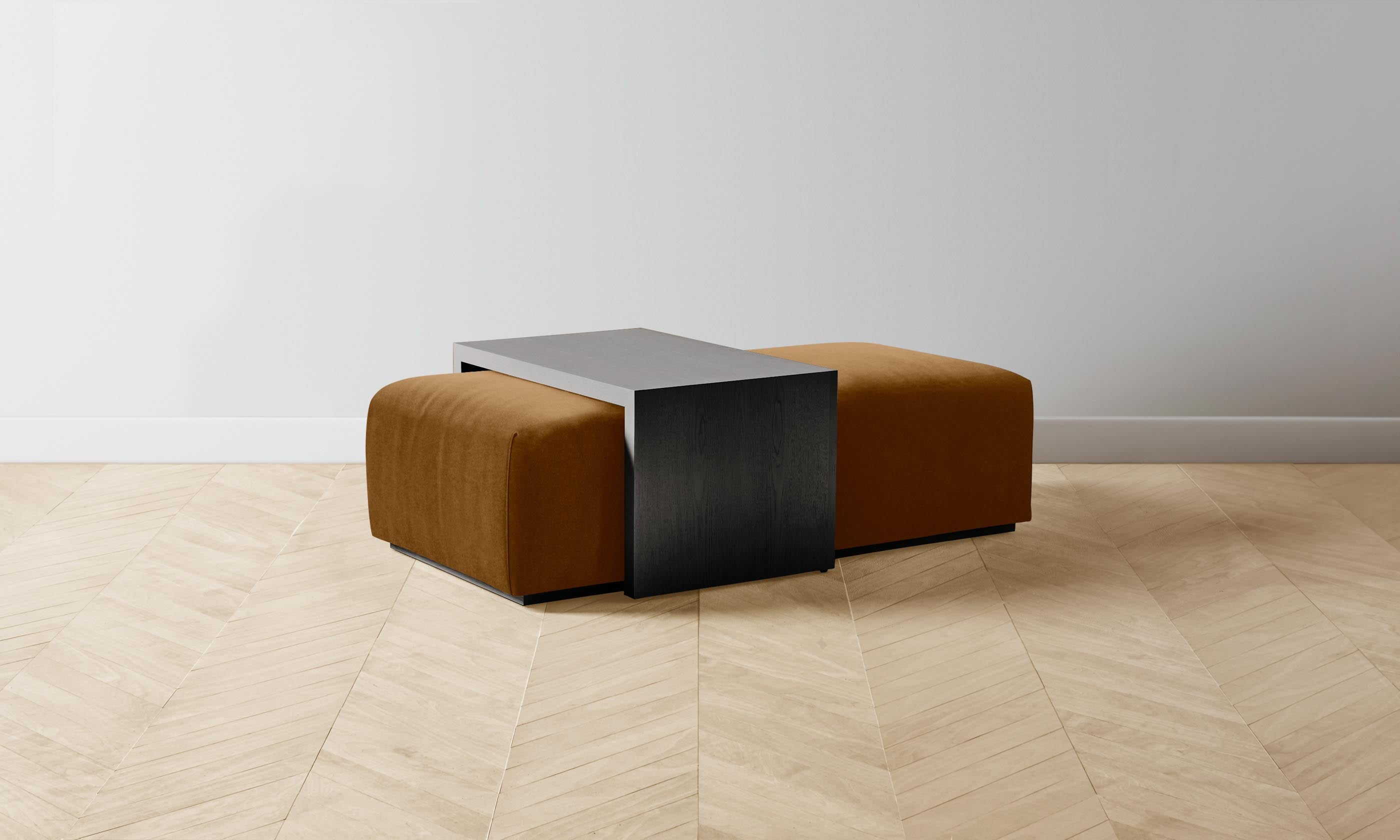 The Bowery Ottoman in Mohair Brown Sugar - Luxurious Velvet Upholstered Footstool for Living Room, Bedroom & Lounge - Perfect for Relaxing & Adding Elegance to Your Home Decor