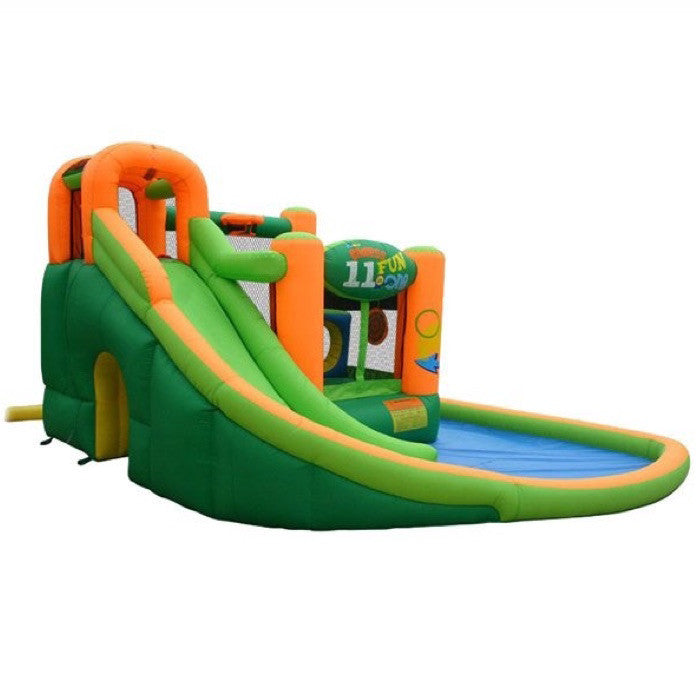 KidWise 11-in-1 Inflatable Bounce House with Water Slide - Outdoor Play Set for Kids Birthday Parties, Backyard Fun & Summer Water Activities