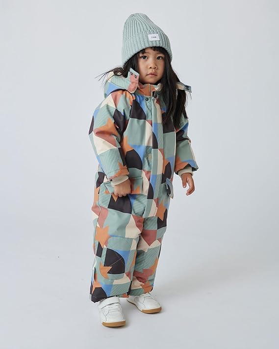 7AM Enfant Baby Snowsuit Coat - Waterproof Winter Jacket with Hood, 2 Pockets & Fun Prints | Warm Outerwear for Infants & Toddlers | Perfect for Snow Play, Sledding & Cold Weather Adventures
