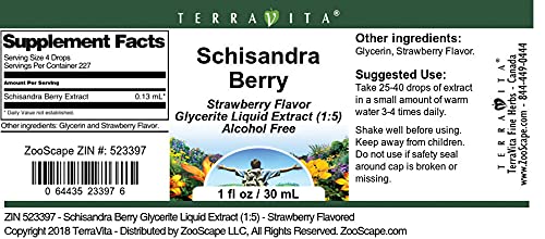 Organic Schisandra Berry Glycerite Liquid Extract (1:5) - Strawberry Flavored Herbal Supplement - 1 oz Bottle (2 Pack) - Immune Support & Stress Relief - Perfect for Tea, Smoothies & Wellness Routines