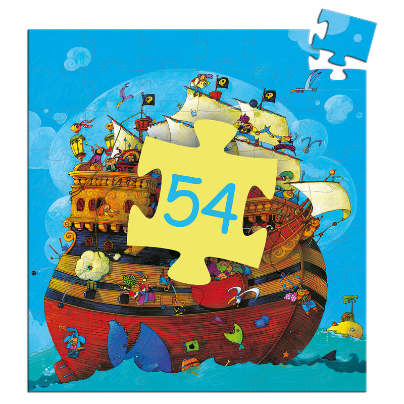 Barbarossa Boat Silhouette Puzzle - 54 Piece Wooden Jigsaw Puzzle for Adults & Kids - Perfect for Family Game Night & Home Decor
