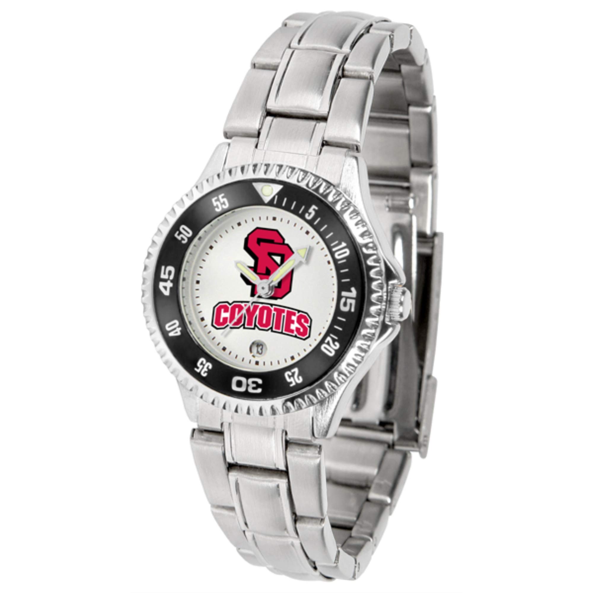 Linkswalker Women's South Dakota Coyotes Competitor Stainless Steel Watch - Perfect for Sports Fans, Gifts, and Everyday Wear