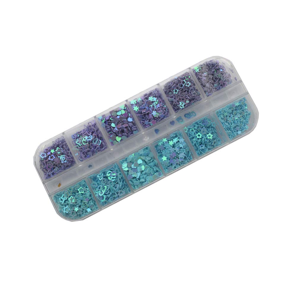 Mixed Nail Art Sequins - Butterfly, Star & Heart Design Acrylic Paillettes for Manicure, Nail Crafts, Face & Body Decoration | Perfect for DIY Nail Art, Festival Makeup & Costume Design