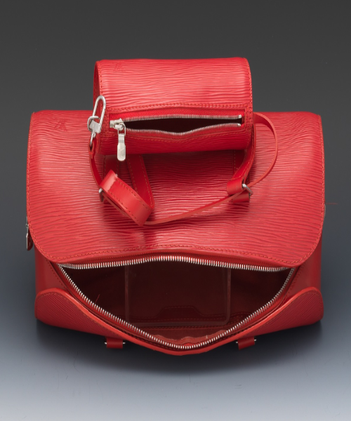 Louis Vuitton Soufflot Handbag - Black Epi Leather with Red Accents | Luxury Crossbody Bag for Women | Perfect for Work, Travel & Evening Events