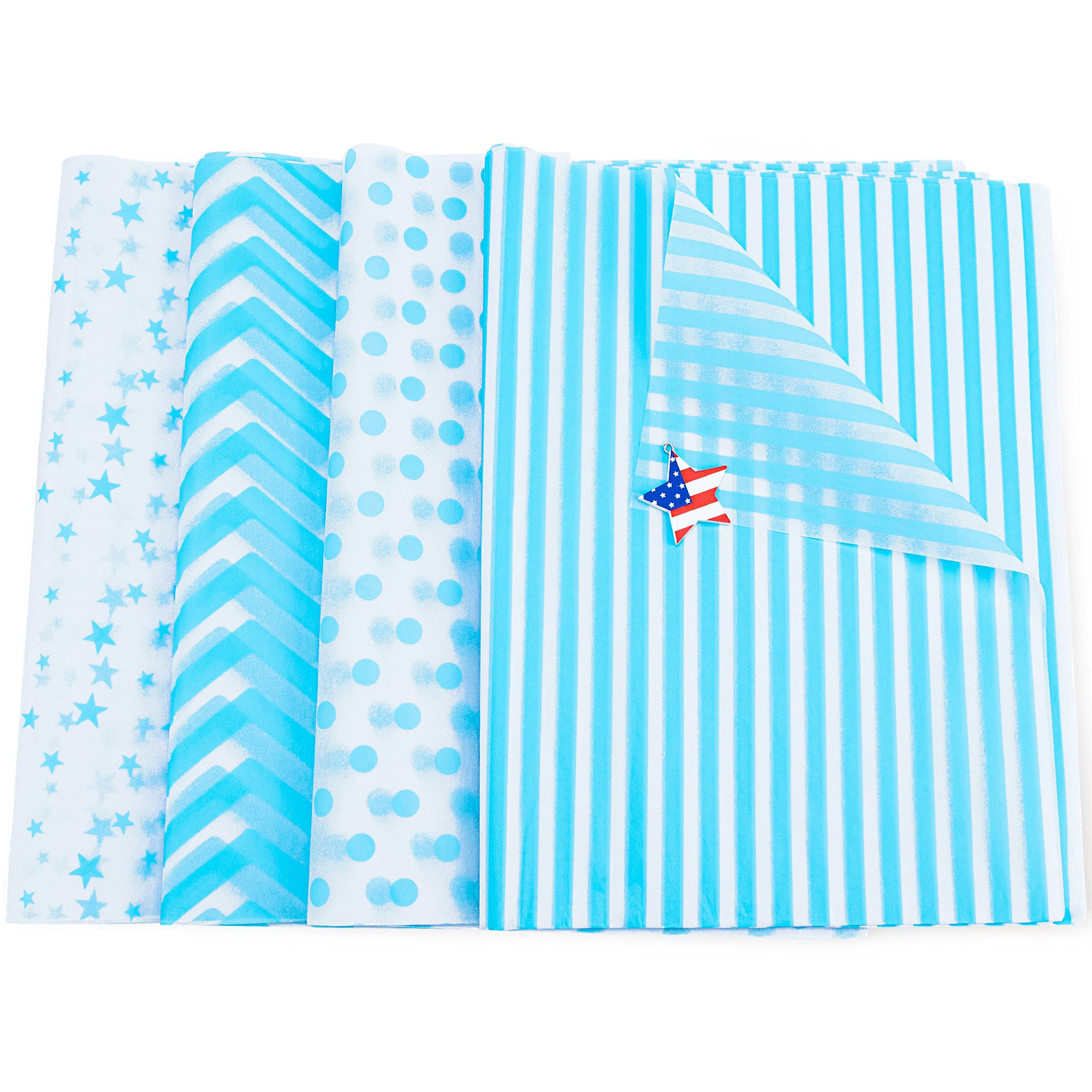 MR FIVE 120 Sheets Bulk Blue Tissue Paper 19.6