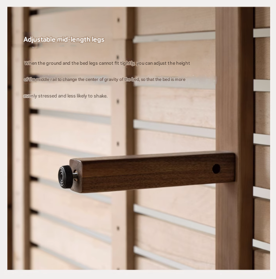 Black Walnut Solid Wood Bed Frame - Wabi Sabi Style Minimalist Bedroom Furniture for Zen & Japandi Home Decor