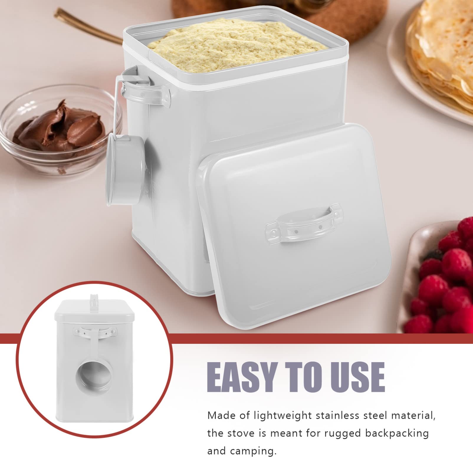 Airtight Food Storage Containers with Lids - 4 Pack White Kitchen Storage Bins for Rice, Flour, Sugar, Coffee & Dry Goods | Perfect for Pantry Organization & Bulk Food Storage