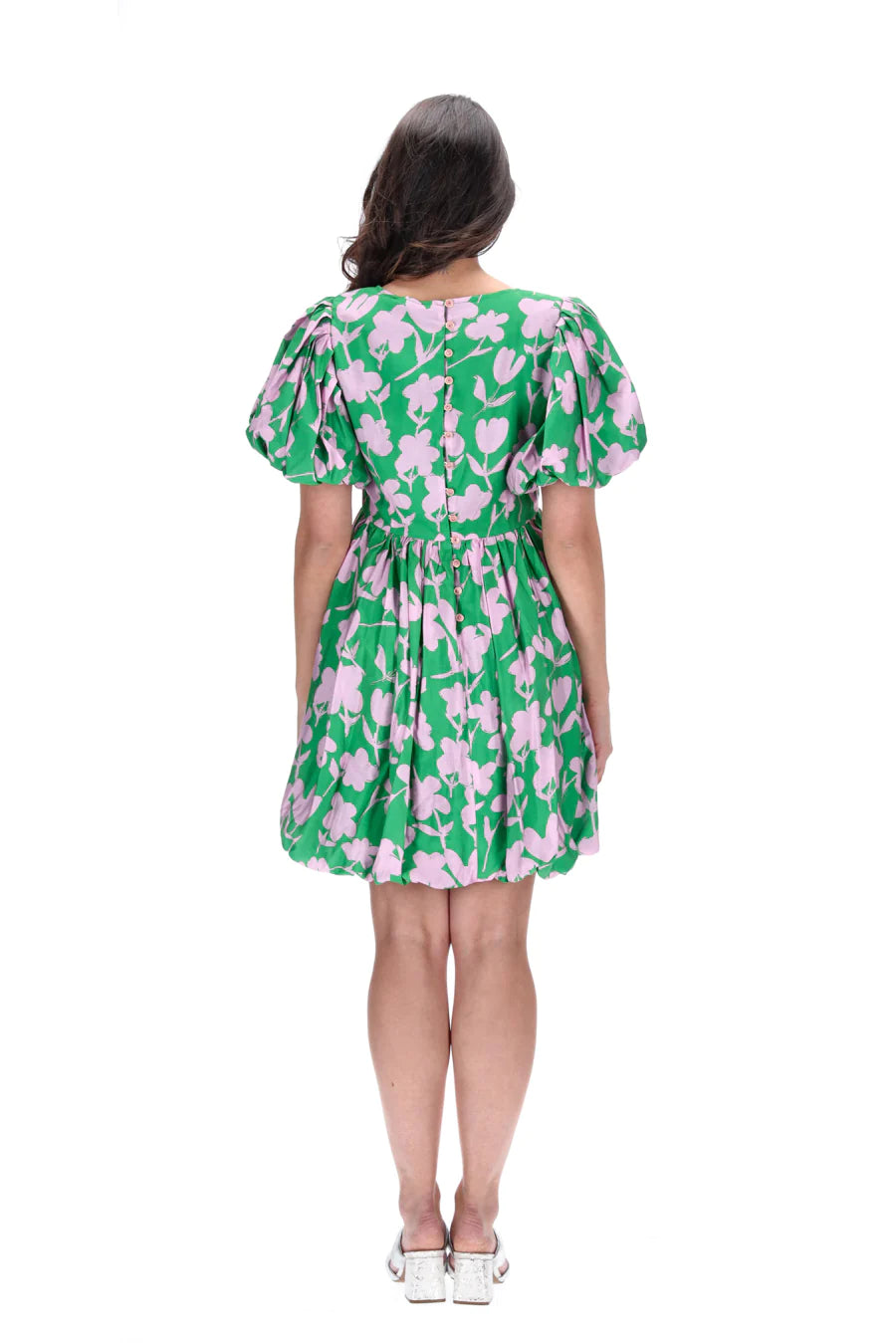 Emma Mini Dress - Green Floral Print Summer Dress for Women | Perfect for Beach Vacation, Date Night & Casual Outings