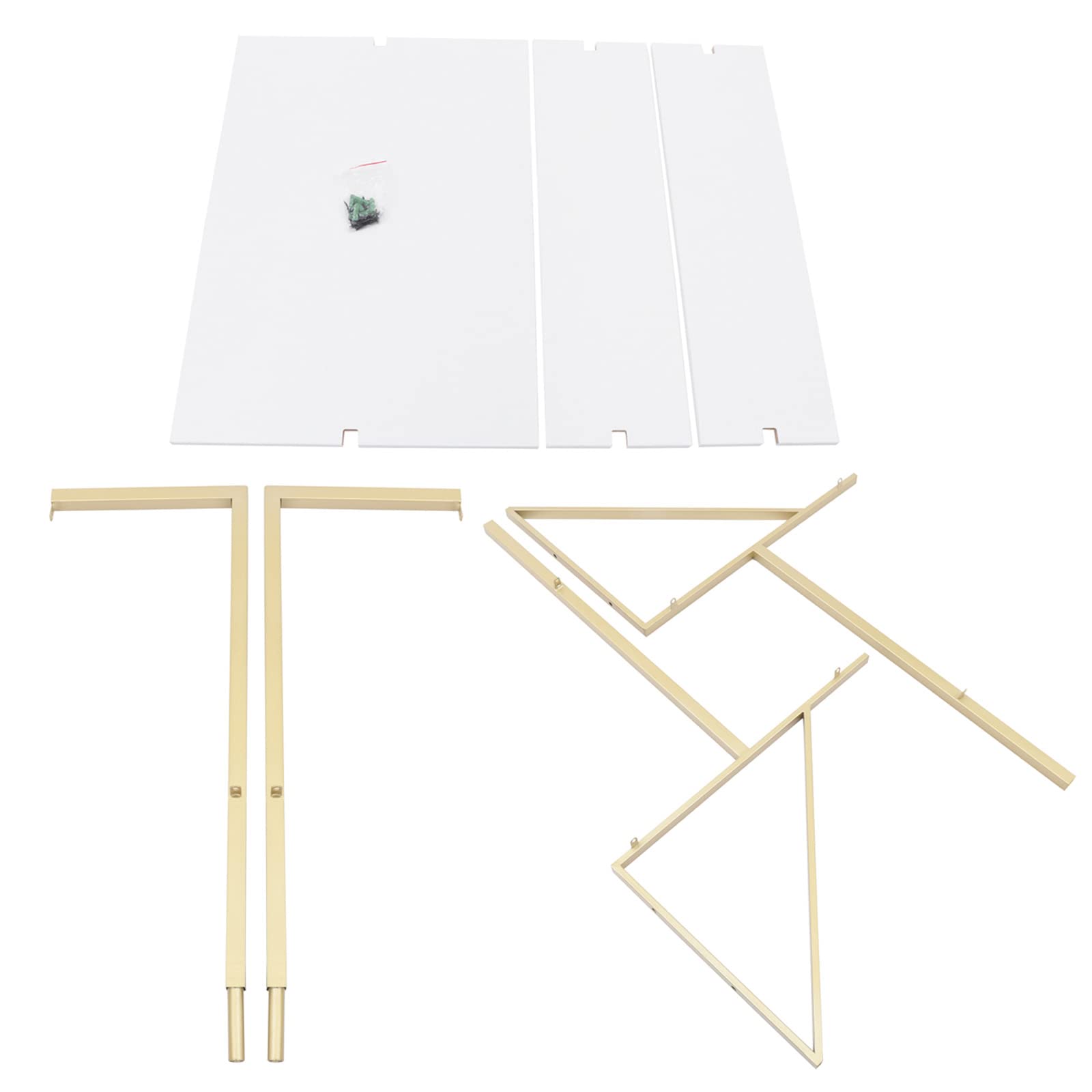 3 Tier Floating Wall Shelf - Gold Standing Ladder Desk for Laundry, Bathroom, Kitchen, Bedroom & Office - Space Saving Decorative Storage & Display Solution