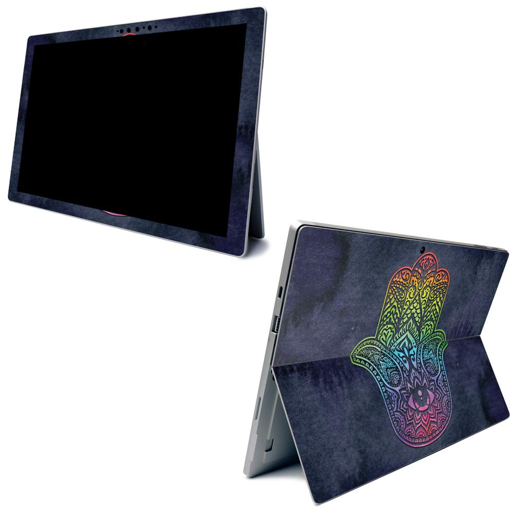 Premium Carbon Fiber Skin for Microsoft Surface Pro 7 - Rainbow Hamsa Design | Textured Protective Cover | Easy to Apply & Remove | Made in USA | Perfect for Work, School & Travel Protection