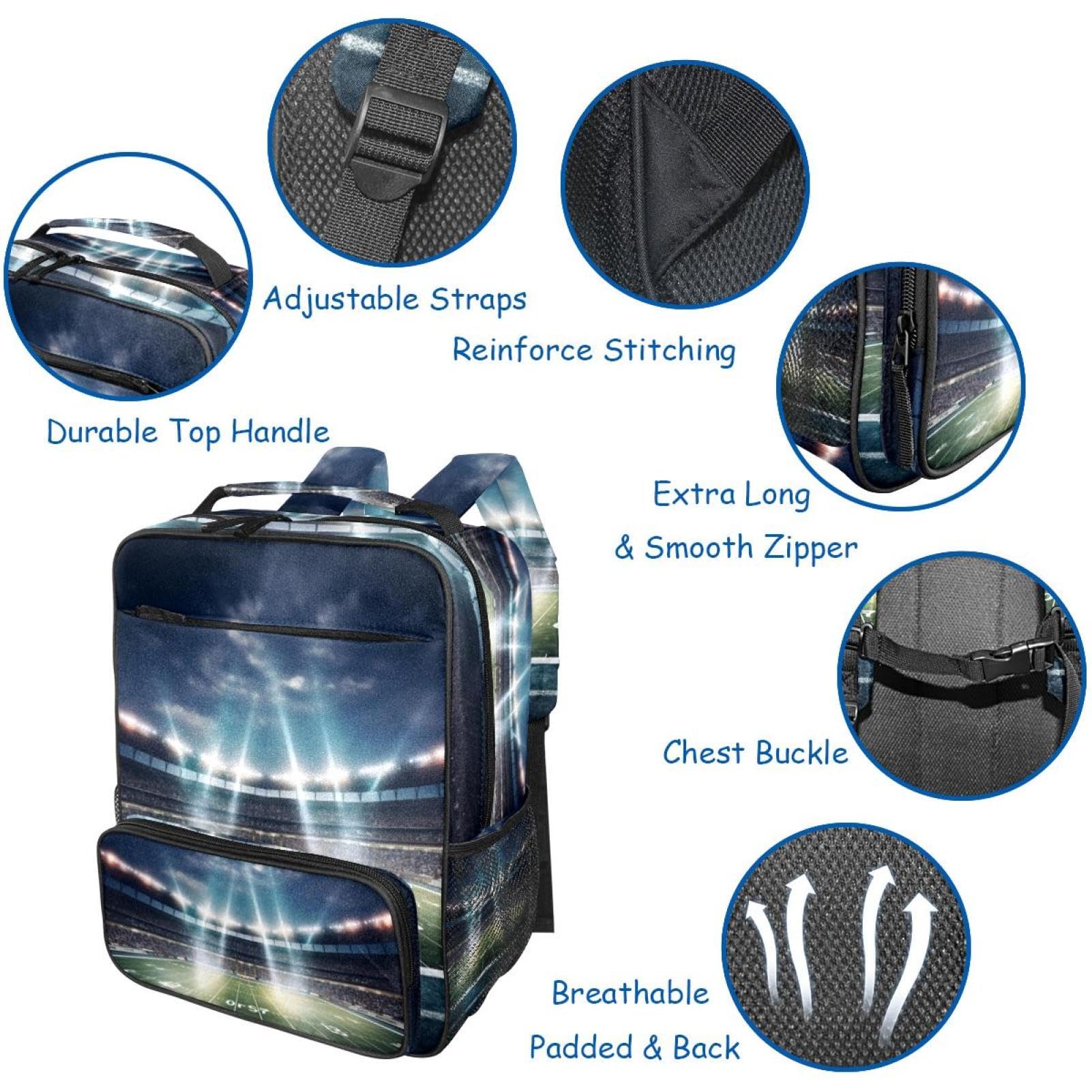 Best Travel & Work Backpack for Men & Women - Durable Laptop Backpack with USB Charging Port - Perfect for Commuting, School, and American Football Games