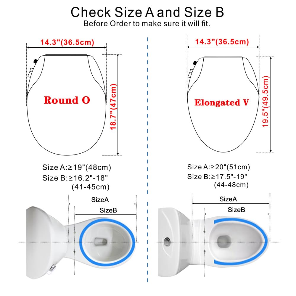 Non-Electric Bidet Toilet Seat with Self-Cleaning Dual Nozzles - Warm Water Spray for Feminine & Rear Wash, Soft Close Hinges, Easy DIY Installation - Perfect for Bathroom Upgrade & Hygienic Cleaning