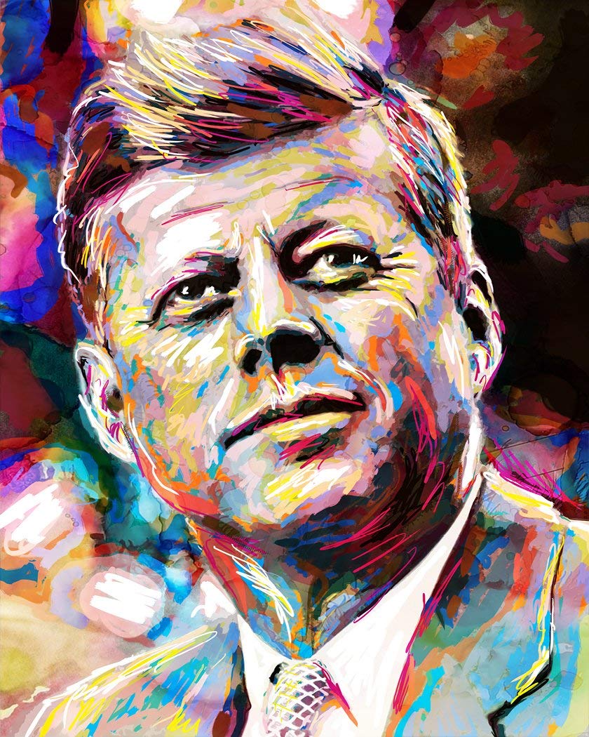 Castle & Rye Premium JFK John F Kennedy President Portrait Poster - High Quality Photo Print for Wall Decor in Living Room, Bedroom or Office - Perfect Gift for History Lovers & Home Decoration