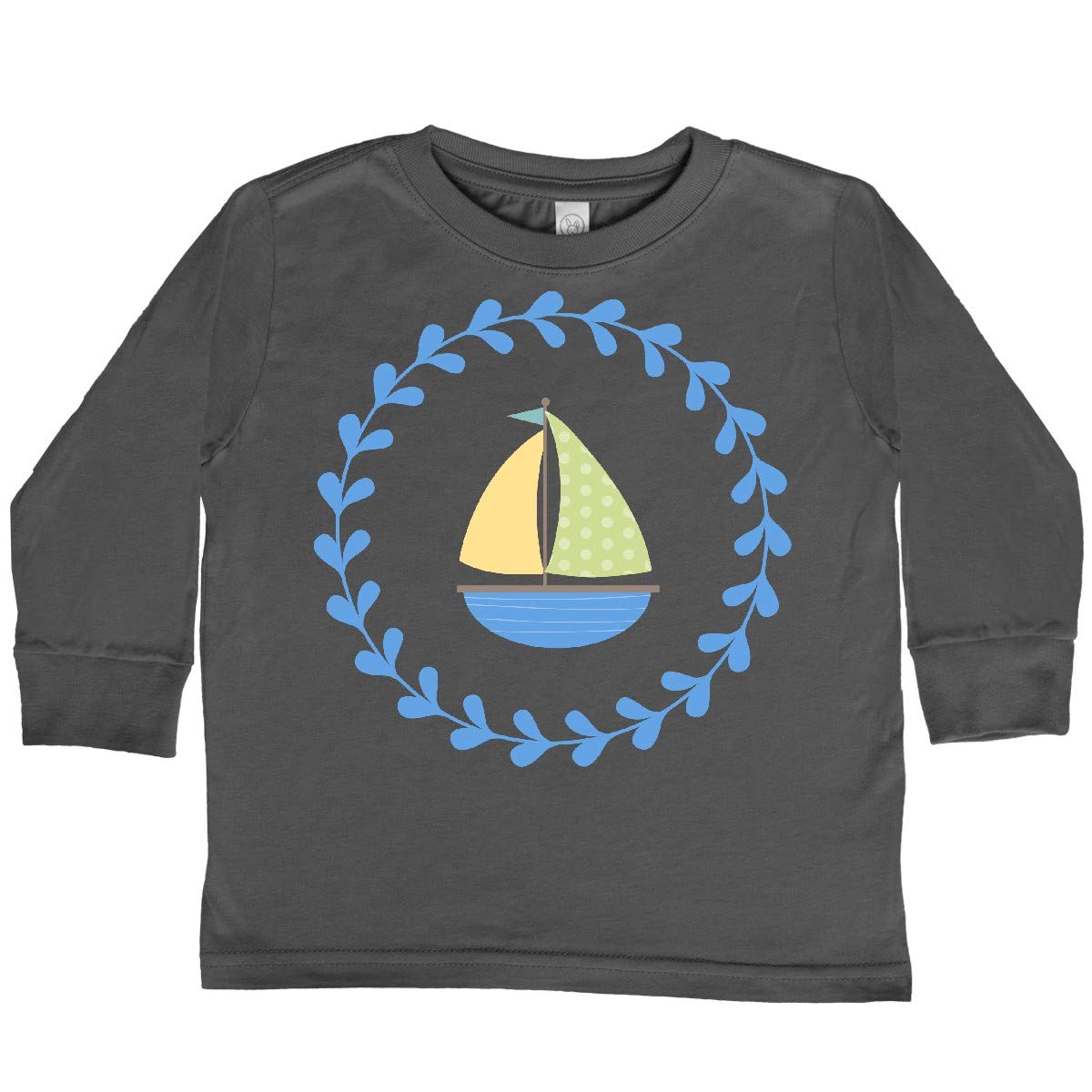 Inktastic Sailboat Baby Boy Toddler Long Sleeve T-Shirt - Cute Nautical Themed Cotton Tee for Infants & Toddlers - Perfect for Playdates, Beach Outings & Family Photos
