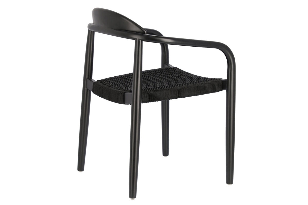 Como Glynis Casual Dining Wooden Rope Chair - Modern Farmhouse Style Accent Chair for Living Room, Bedroom, or Patio - Perfect for Relaxing and Entertaining Guests