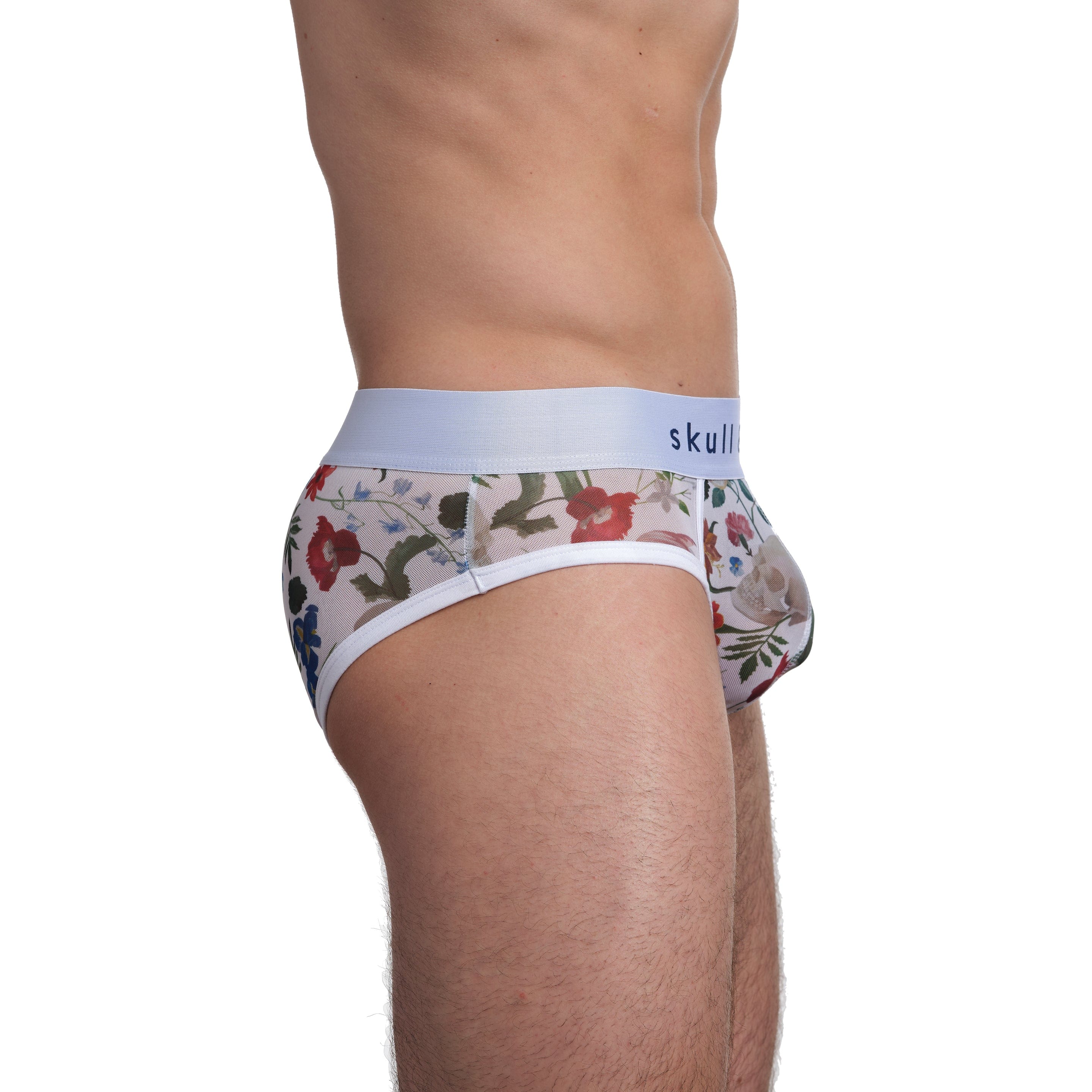 Dutch Floral Mesh Brief White - Elegant Lingerie for Women, Comfortable Underwear for Daily Wear & Special Occasions