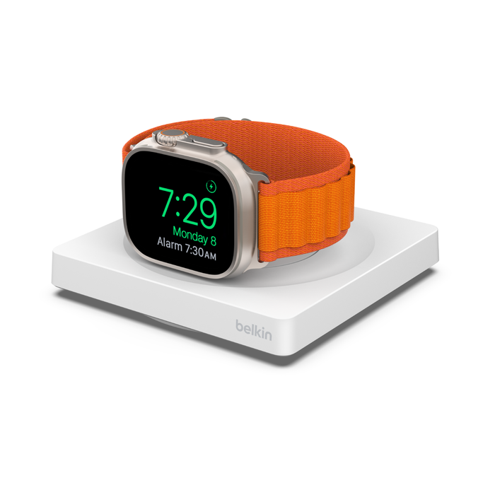 Belkin Fast Portable Charger for Apple Watch - White | Perfect for Travel, Work & Home Charging
