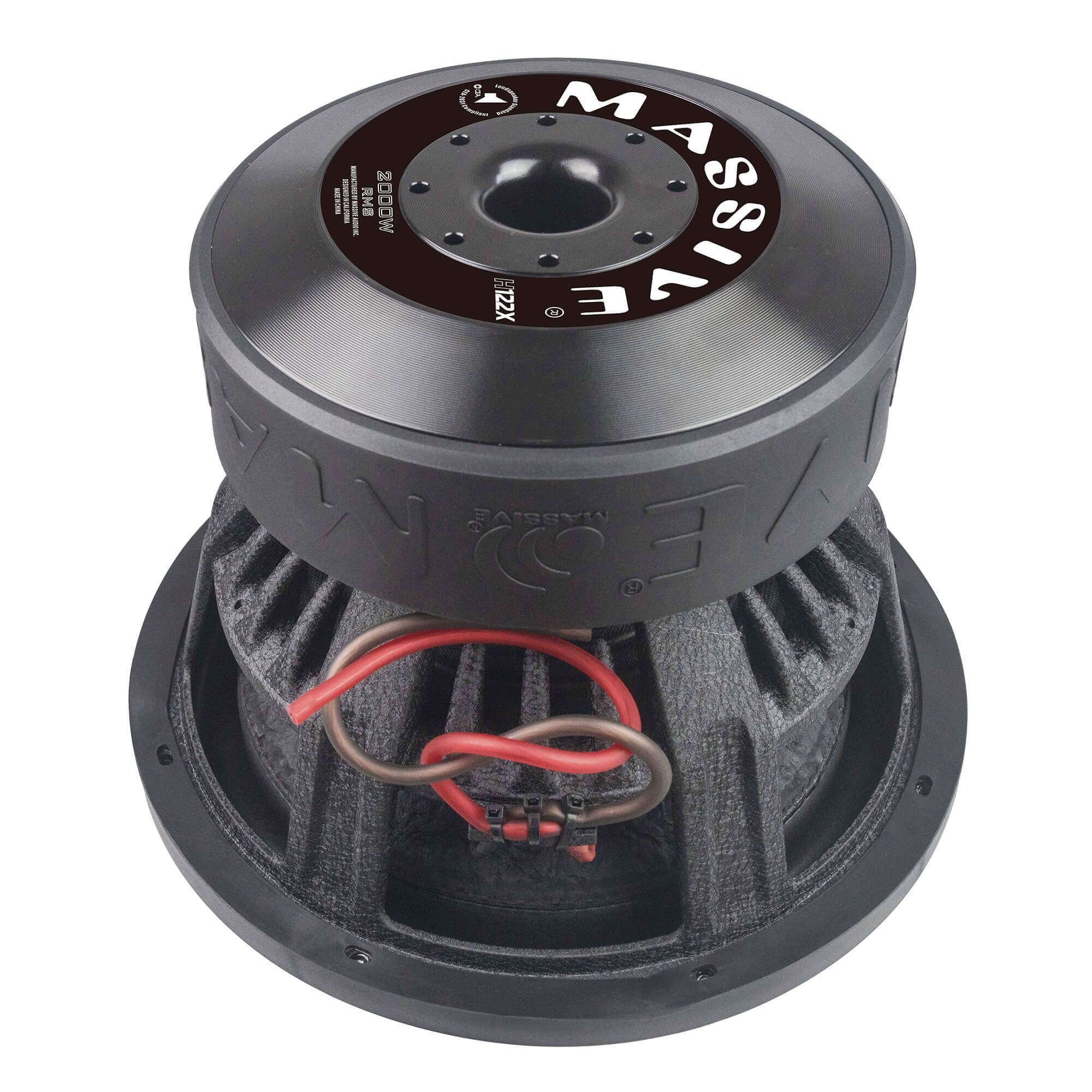 H122X 12-Inch 2000 Watts RMS Dual 2 Ohm 3 Voice Coil Mega Subwoofer - High Power Car Audio Bass for Trucks, SUVs & Custom Sound Systems