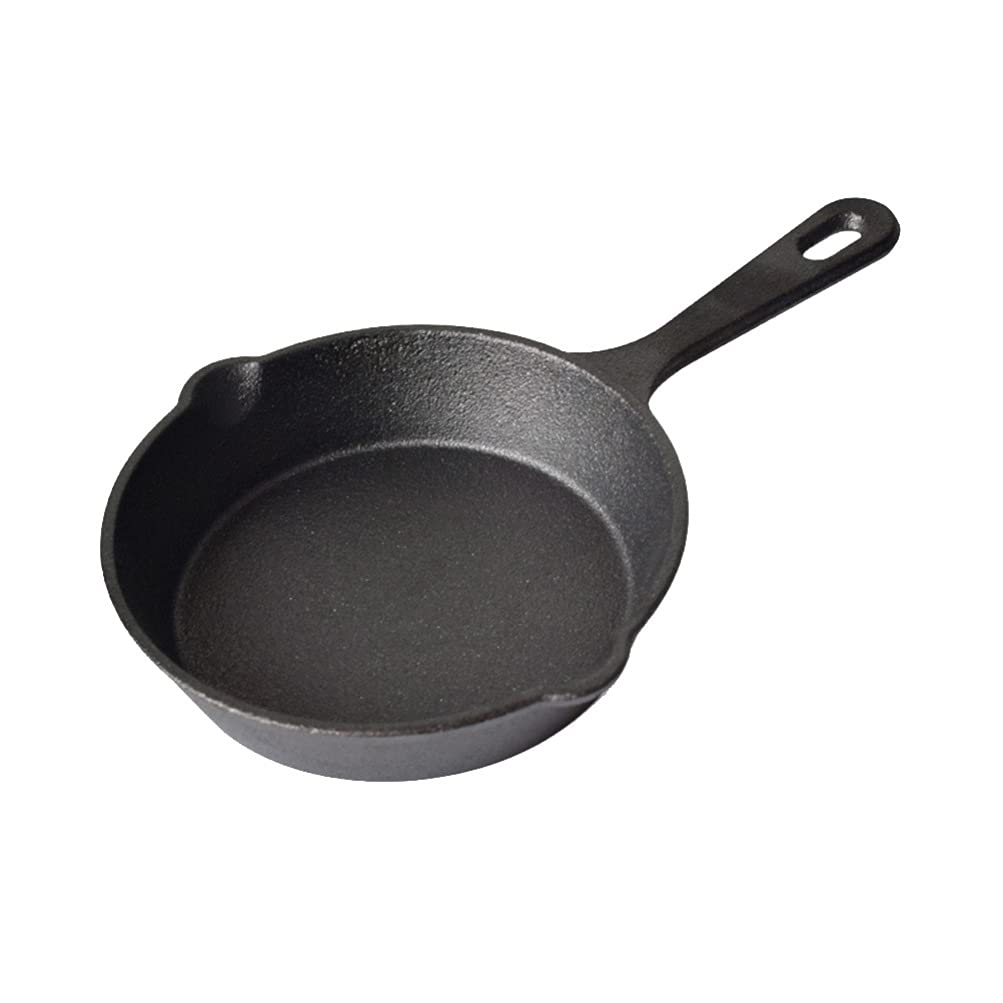 Nonstick Cast Iron Frying Pan Skillet - 20cm Wok with Handle for Stir Fry, Sautéing & Cooking | Perfect for Home Kitchen, Camping, Hiking & Outdoor Picnics