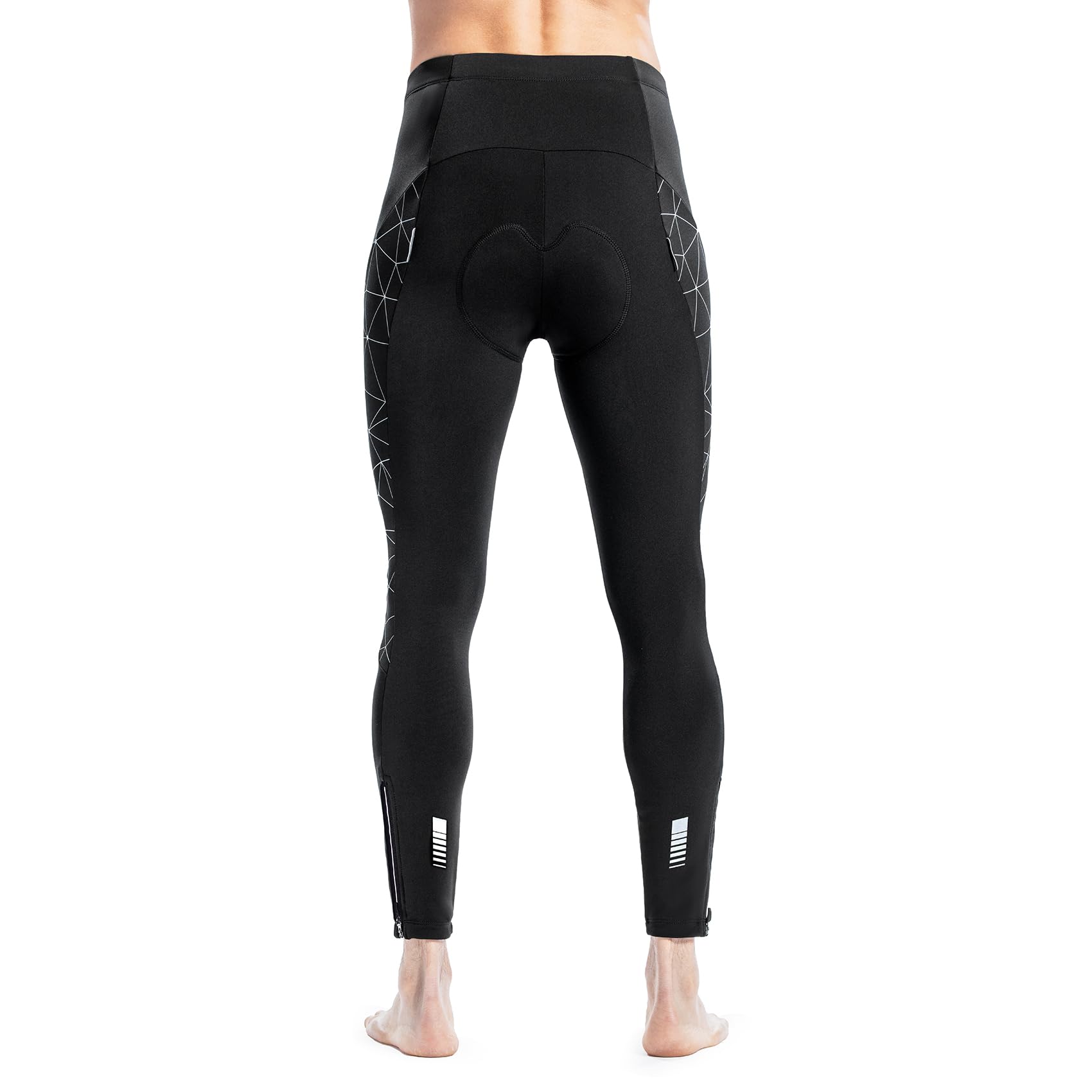 Santic Men's Cycling Tights - Padded Windproof Winter Pants for Biking