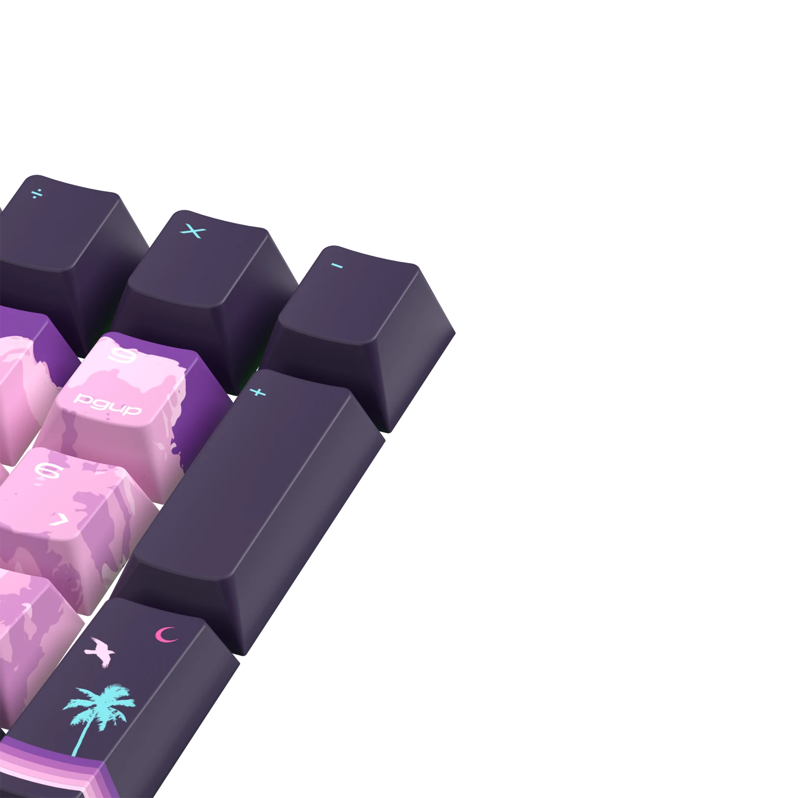 Limited Edition Synth Sunset Keycaps - Custom Mechanical Keyboard Keycaps for Gaming & Typing - Perfect for PC, Mac, and Laptop Keyboards