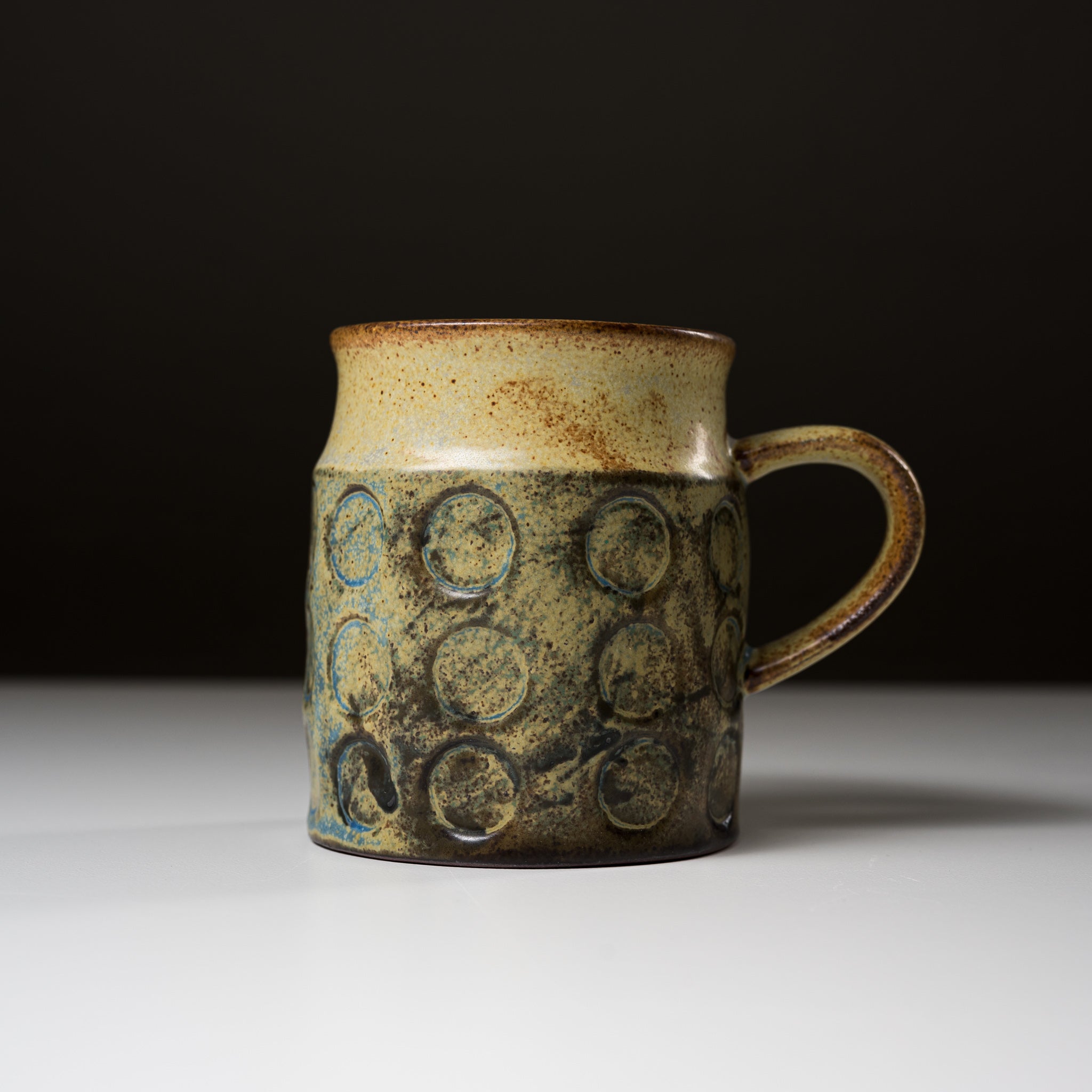 Seto Ware KASHIWA Polka Dot Ceramic Mug - 270ml (9oz) Japanese Tea Cup for Coffee, Tea & Hot Drinks - Perfect for Home, Office & Gift Giving