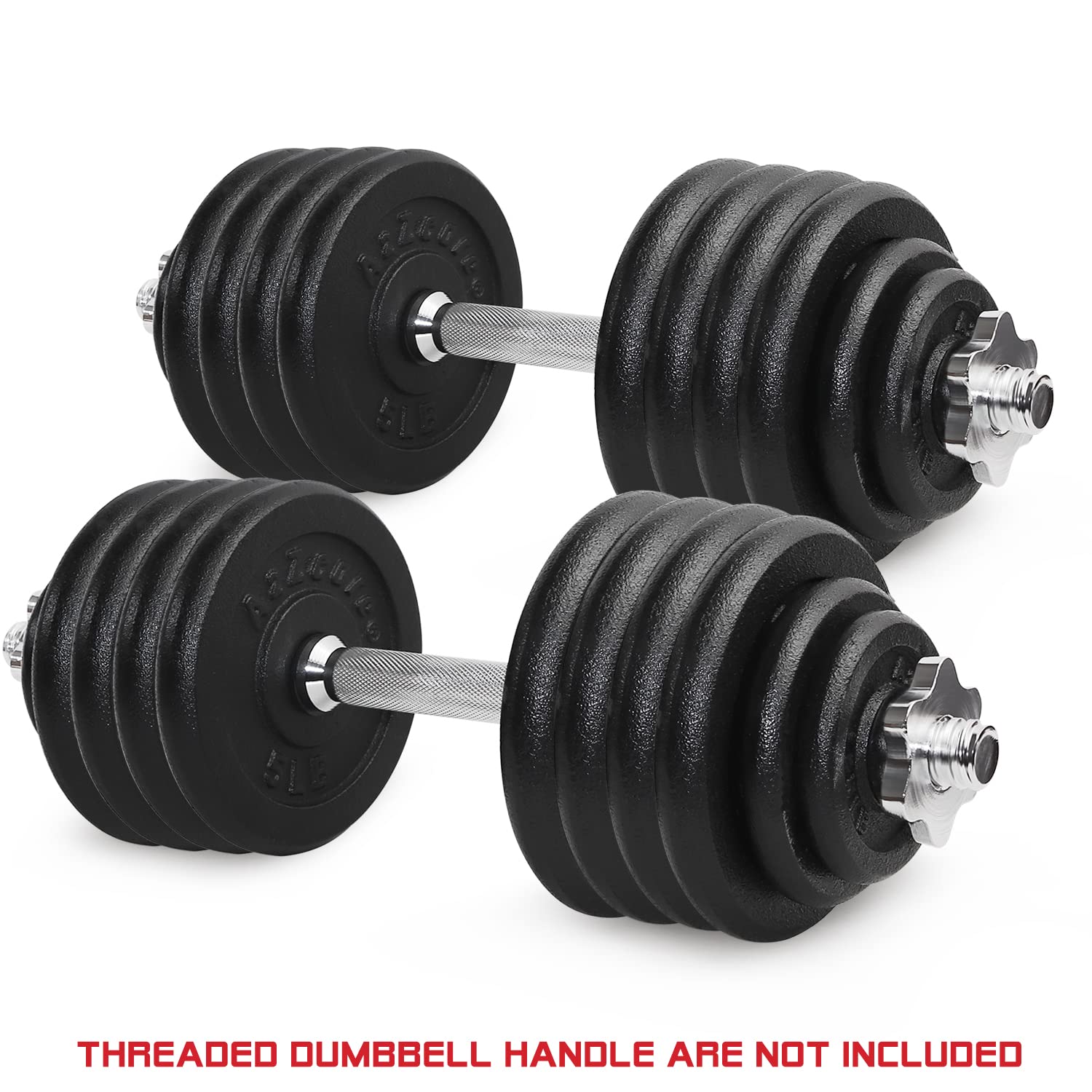 A2ZCARE 1 Inch Standard Weight Plates Set - 1.25 lbs to 15 lbs Cast Iron Dumbbell & Barbell Plates for Home Gym, Strength Training, and Fitness Workouts