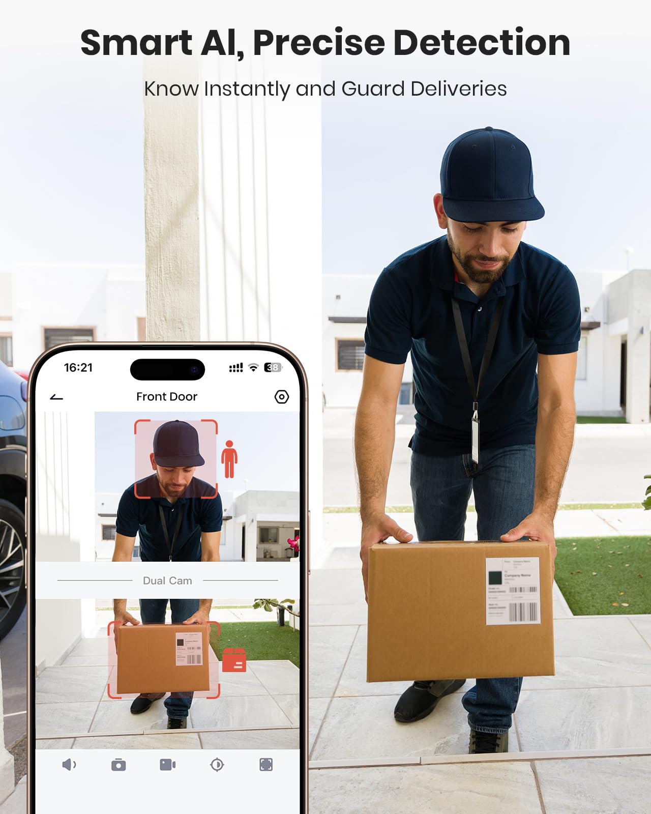 2K Dual Lens Wireless Doorbell Camera with Chime - Outdoor Security Camera with AI Human Detection, 2-Way Audio, Voice Changer & Night Vision | Alexa Compatible | Perfect for Home Security & Package Monitoring