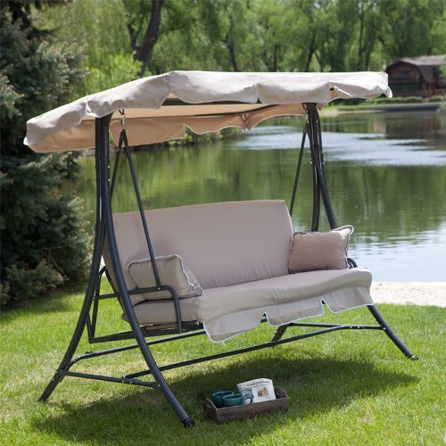 Garden Winds X-Large Universal Replacement Swing Canopy Top Cover - RipLock 350 Technology - Durable Green Shade Canopy for Outdoor Swing Sets, Perfect for Backyard, Patio & Garden Protection